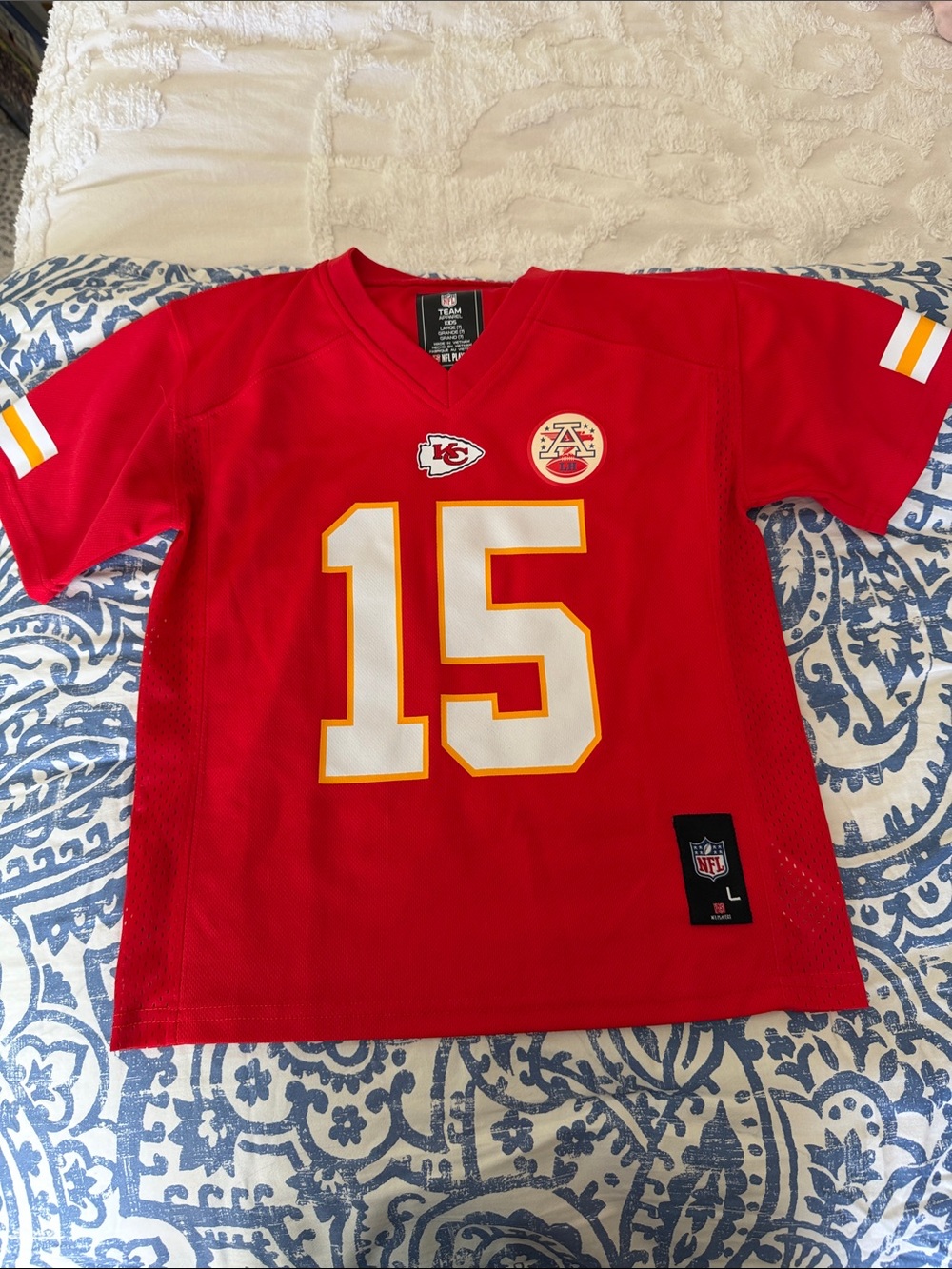 NFL Kids Kansas City Chiefs Jersey #15 in Red and White with Gold Trim